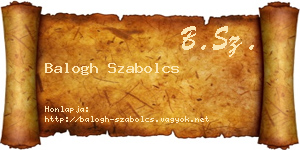 Balogh Szabolcs névjegykártya
